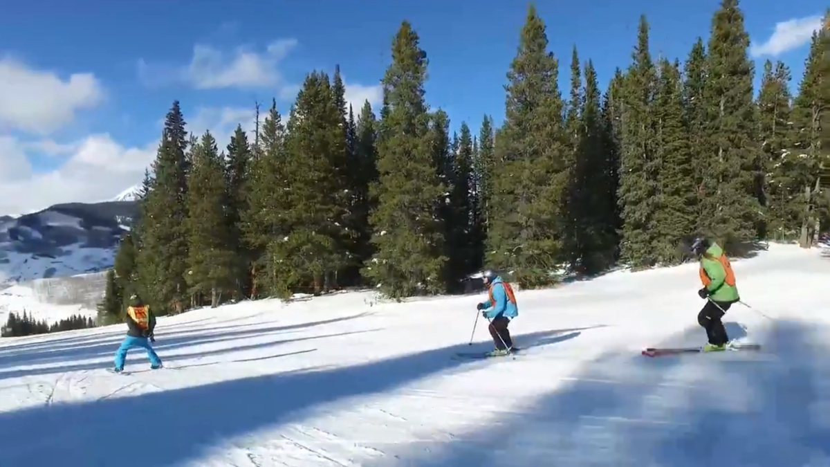 Skiers at Crested Butte
