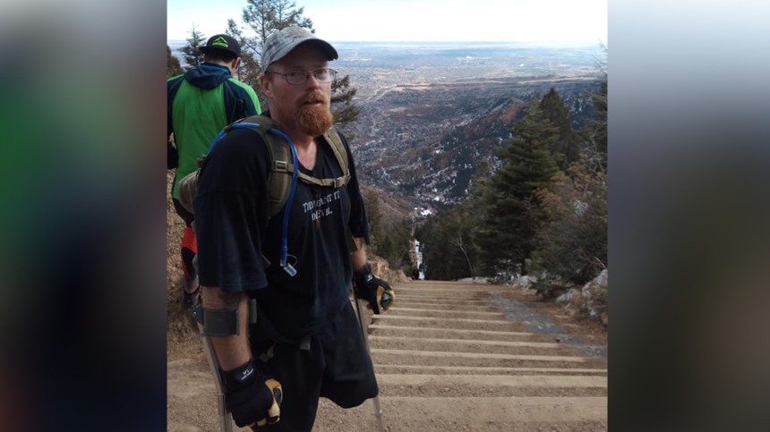 Jerrod Evans at the top of the Manitou Incline, Facebook