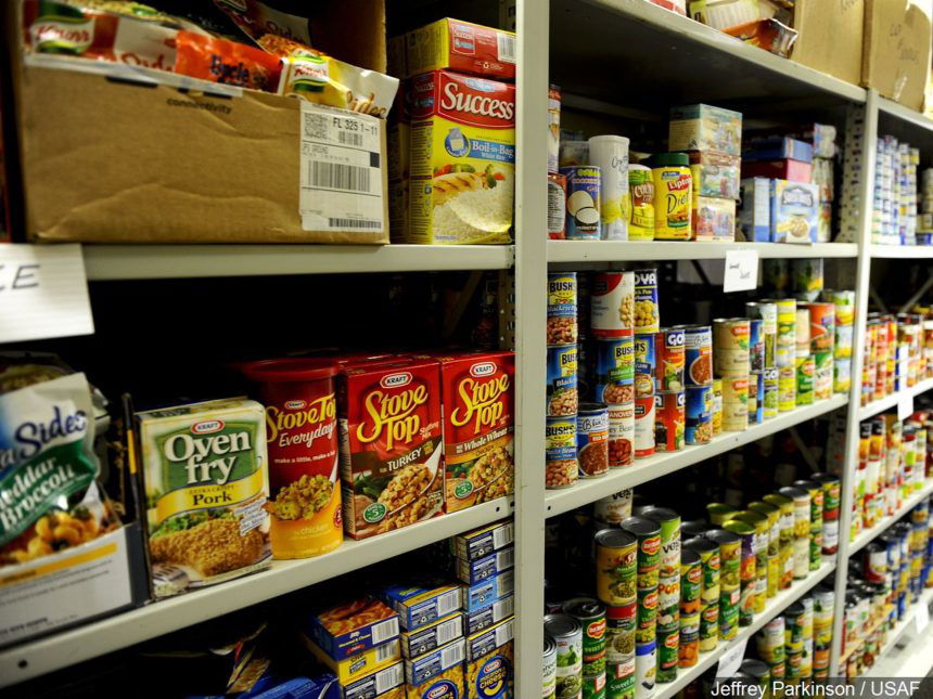 food pantry stock shelves generic