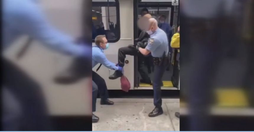 philadelphia police pull man off bus