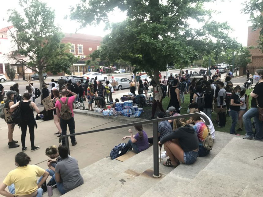 Protest continues outside City Hall in Colorado Springs