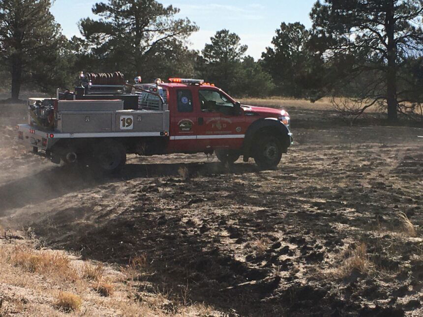 Grass fire I-25 near AFA 1