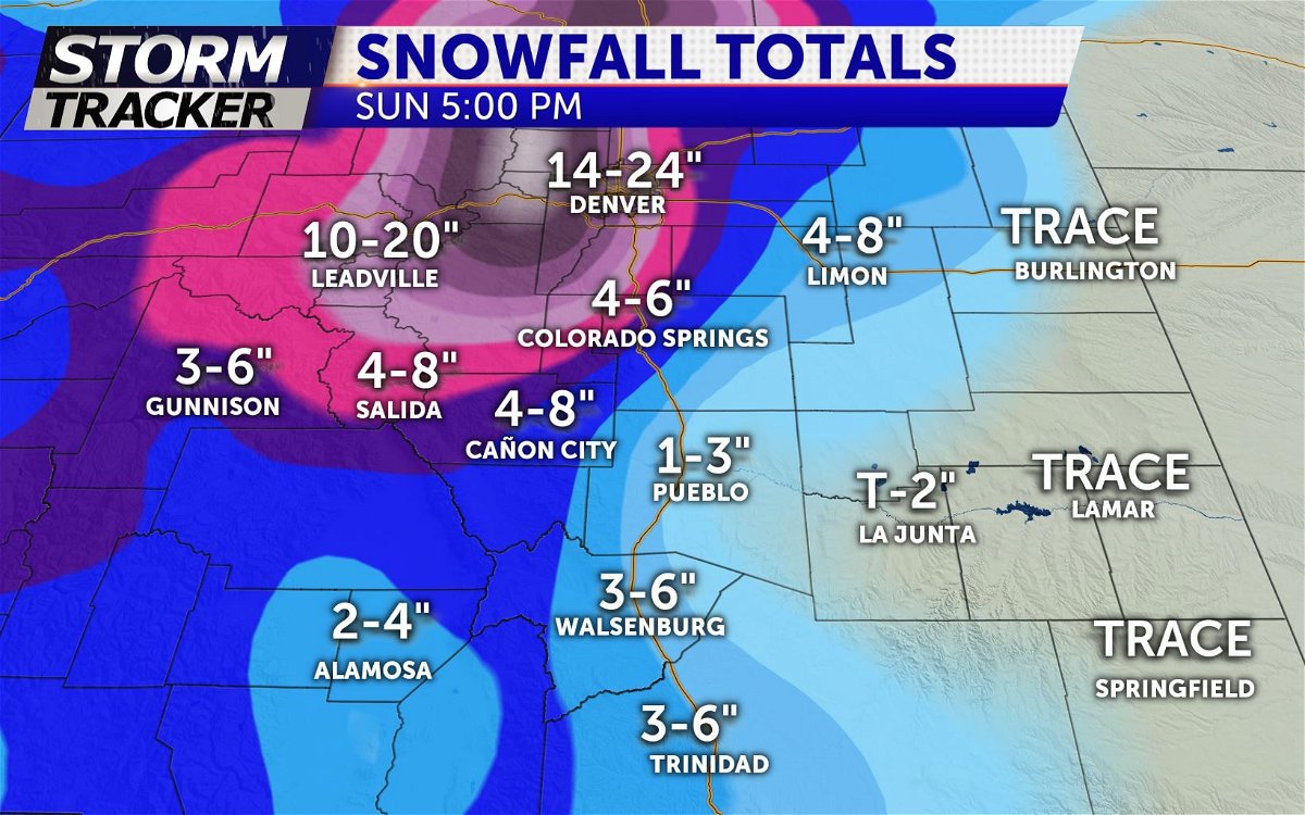 Prediction Snow totals across the Front Range this weekend KRDO