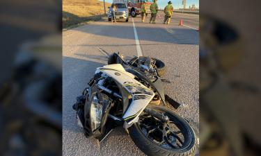 Frank Walton's motorcycle after hit and run crash at Woodmen and Powers in Colorado Springs
