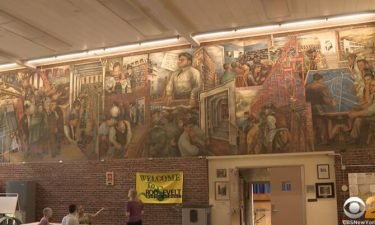 This historic 40-foot long mural