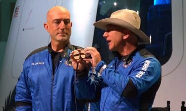 Amazon founder Jeff Bezos and his crew discuss the priceless objects they brought along for their historic spaceflight on July 20