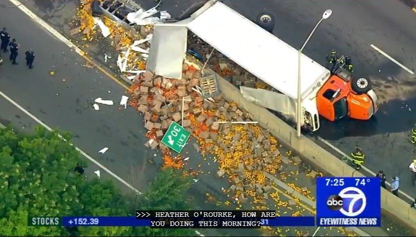 <i>WABC</i><br/>A tractor-trailer crashed on the Brooklyn Queens Expressway early Monday morning