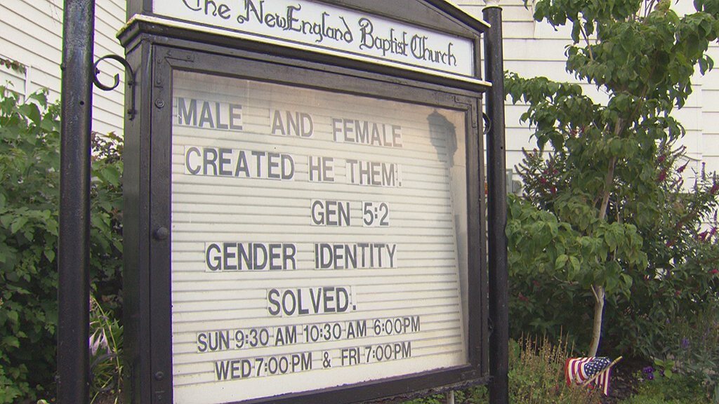 <i>WBZ</i><br/>A controversial sign in Medford sparked dueling protests along Salem Street on July 23.