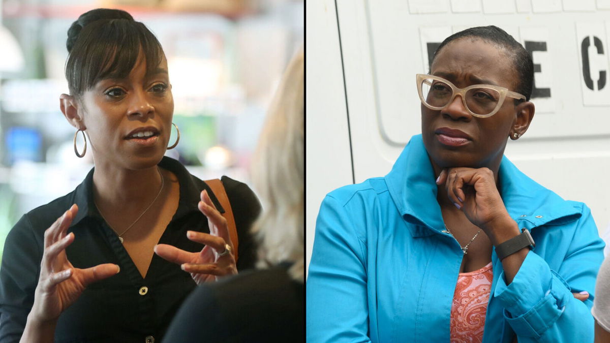 <i>Mike Cardew/Imagn/Jeff Swensen/Getty Images</i><br/>Nina Turner (right)