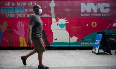 A mobile Covid-19 vaccine site in the East Flatbush neighborhood of Brooklyn.