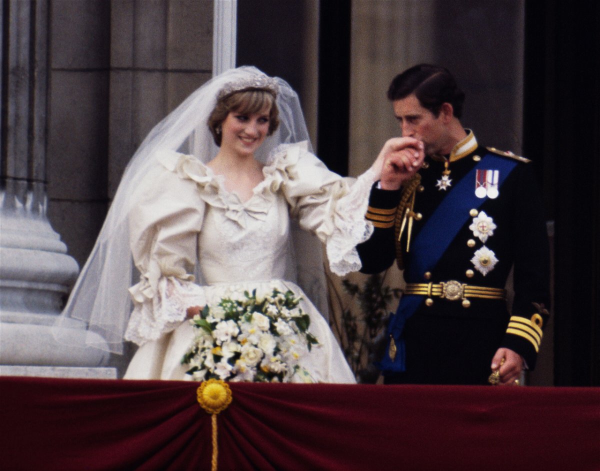 <i>Terry Fincher/Princess Diana Archive/Getty Images</i><br/>A slice of cake from Prince Charles and Princess Diana's 1981 wedding is going up for auction.