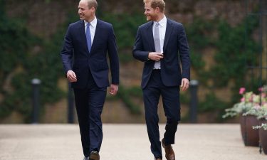 William and Harry arrive for the statue unveiling on what would have been their mother's 60th birthday.