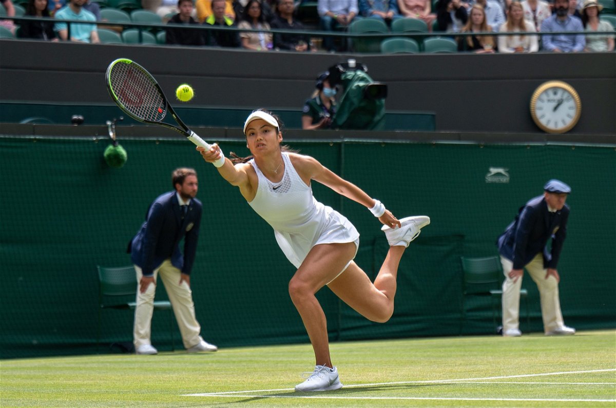 <i>Florian Eisele/Pool/AELTC/Getty Images</i><br/>Raducanu has yet to drop a set in her debut grand slam.