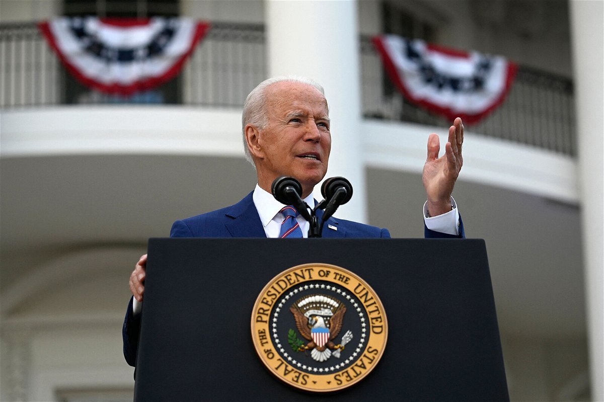 <i>Andrew Caballero-Reynolds/AFP/Getty Images</i><br/>President Joe Biden on July 21 raised the alarm about conspiracy theories flourishing in the US and dividing the nation