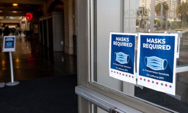 Signs at the Ferry Building in San Francisco last month.