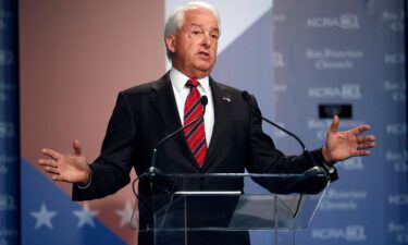 Republican John Cox speaks during a debate between candidates for the upcoming California recall election