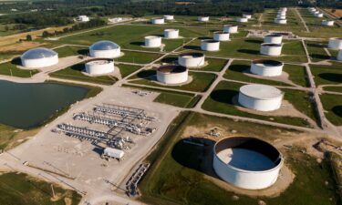 Oil companies are wooing skeptical investors with cash. This aerial photo shows the Patoka Oil Terminal