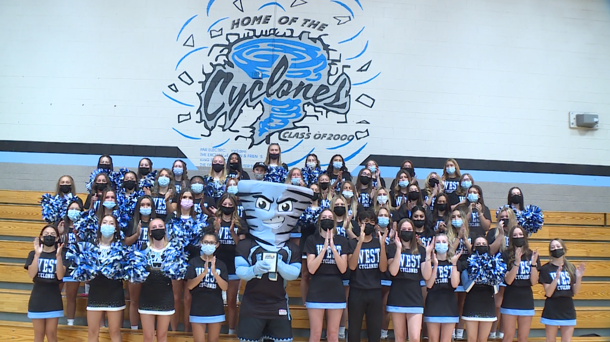 Pueblo West high school receives the Friday Night Blitz Spirit Award