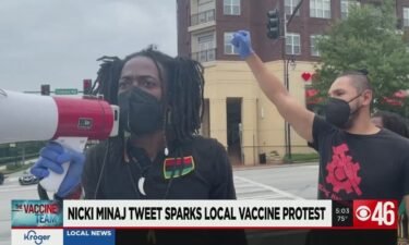 Nicki Minaj fans rallied outside of the CDC headquarters in Atlanta Sept. 15 to protest the vaccine mandate