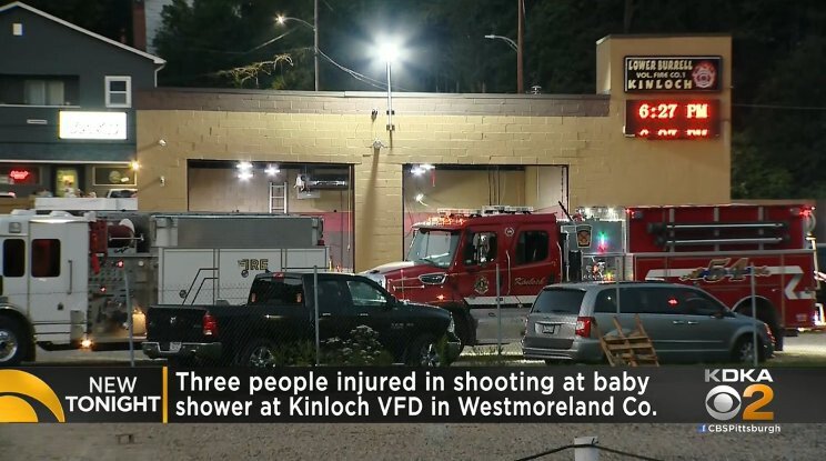 <i>KDKA</i><br/>Three people were shot at a baby shower at the Kinloch Volunteer Fire Department on September 18