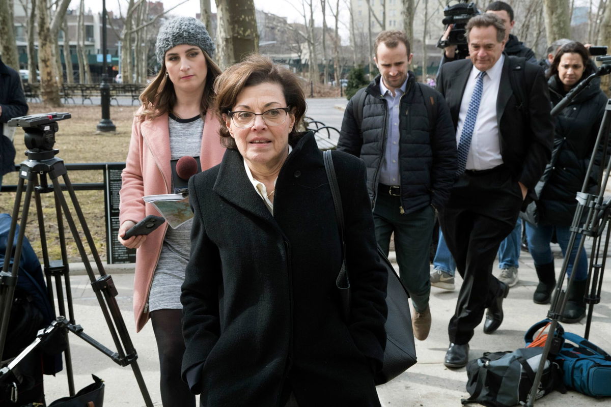 <i>Mary Altaffer/AP</i><br/>Nxivm co-founder Nancy Salzman is scheduled to be sentenced Wednesday in Brooklyn federal court. Salzman here arrives at Brooklyn federal court on March 13