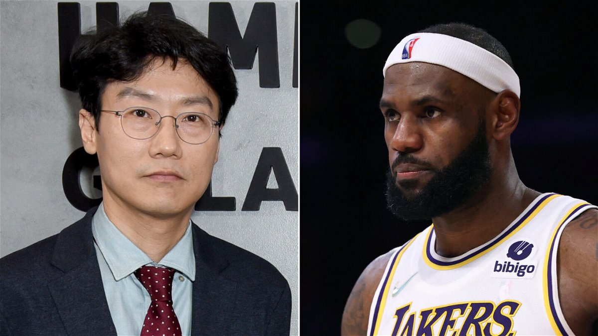 <i>Getty Images</i><br/>The 'Squid Game' creator Hwang Dong-hyuk (left) responds to LeBron James (right) disliking the show's end.