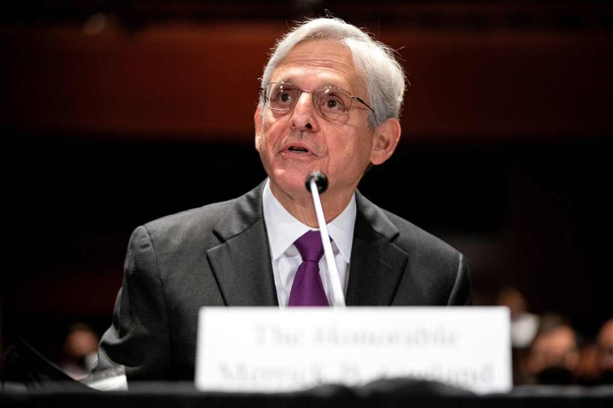 <i>Greg Nash/Pool/Getty Images</i><br/>Attorney General Merrick Garland gives an opening statement during a House Judiciary Committee hearing at the US Capitol on October 21.