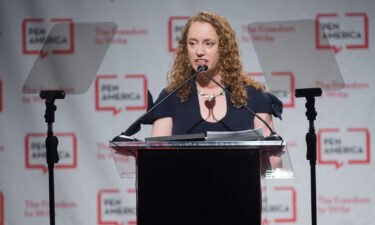 Facebook Oversight Board member and PEN America CEO Suzanne Nossel emphasized that the platform must do a better job with transparency. Nossel is shown here speaking at the 14th Annual PEN World Voices Festival at The Great Hall at Cooper Union on April 22