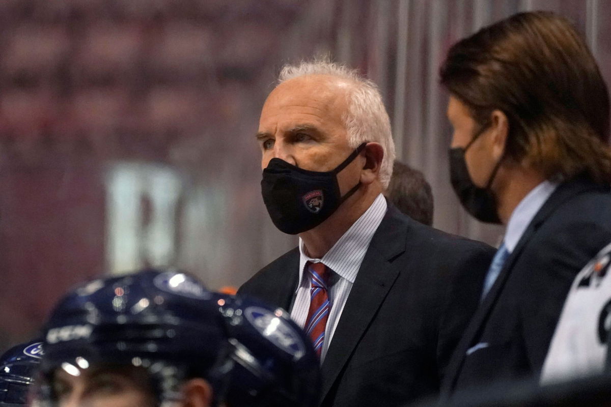 <i>Wilfredo Lee/AP</i><br/>Florida Panthers head coach Joel Quenneville looks on during the third period of an NHL hockey game against the Nashville Predators in Sunrise