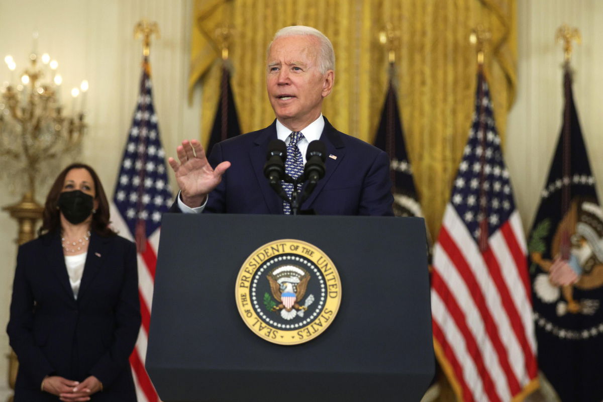 <i>Alex Wong/Getty Images</i><br/>The White House is under mounting pressure to get results on voting rights legislation. U.S. President Joe Biden (R) and Vice President Kamala Harris (L) are shown here during in the East Room of the White House August 10