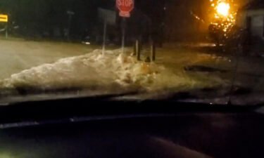 Flash flooding seen on Rugby Avenue in Birmingham