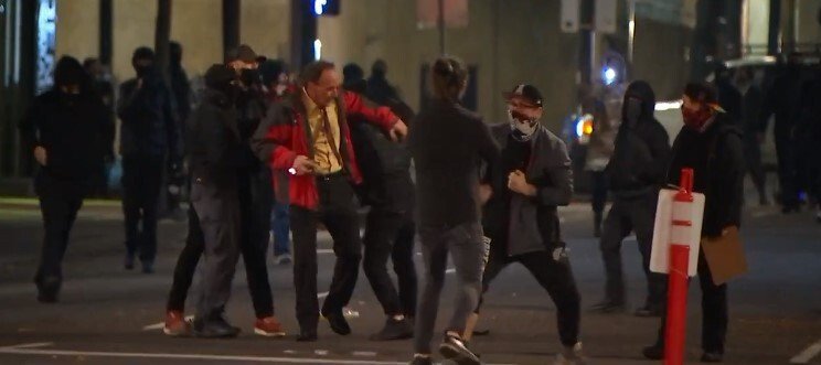 <i>KPTV</i><br/>The Multnomah County Sheriff's Office declared a riot in downtown Portland on Friday night after a gate to the Multnomah County Jail was damaged.