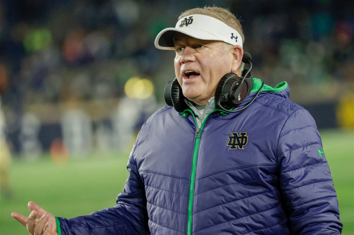 <i>Michael Hickey/Getty Images</i><br/>University of Notre Dame head football coach Brian Kelly