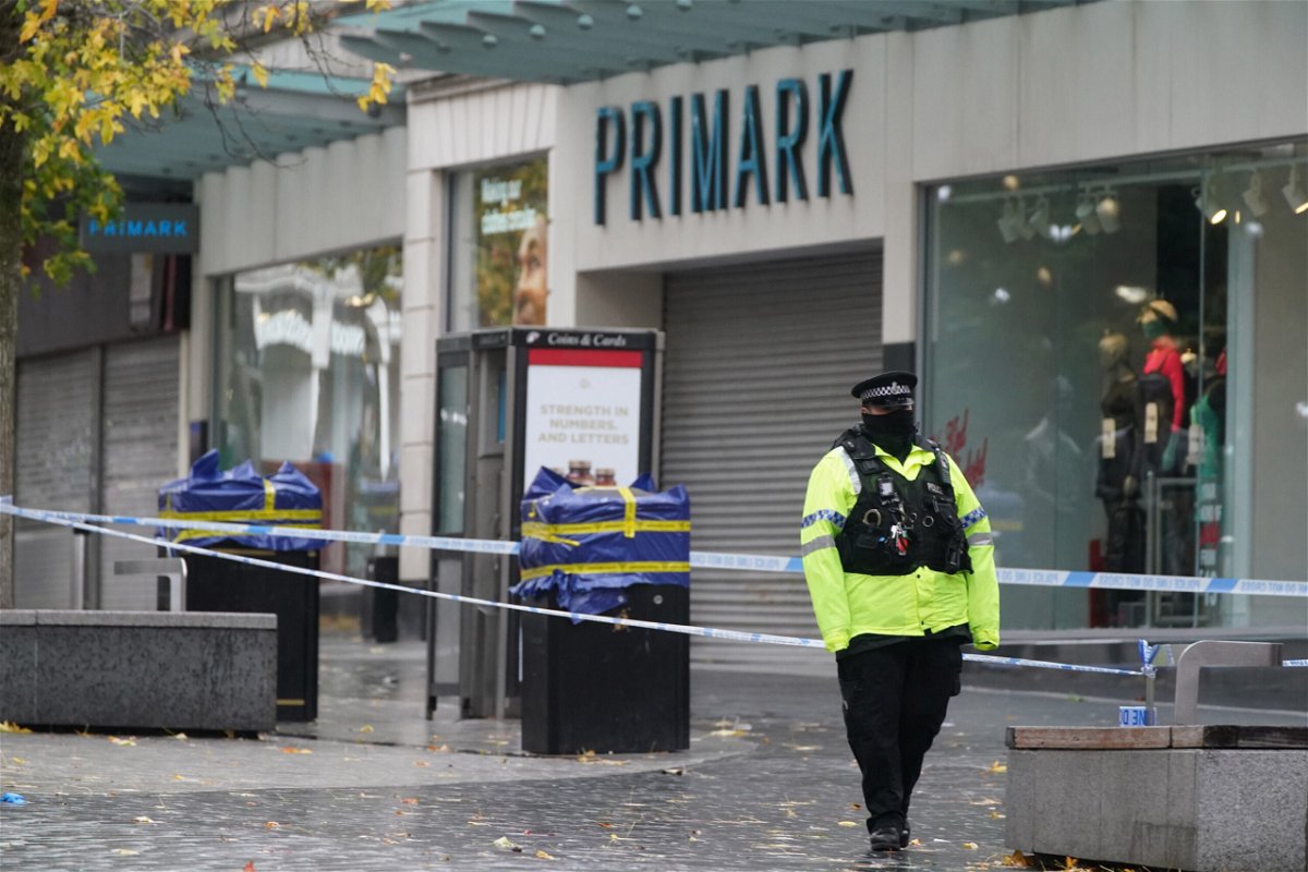 <i>Peter Byrne/PA Wire/ZUMA</i><br/>A police cordon Friday near the scene in Liverpool city center where 12-year-old Ava White died following an assault.