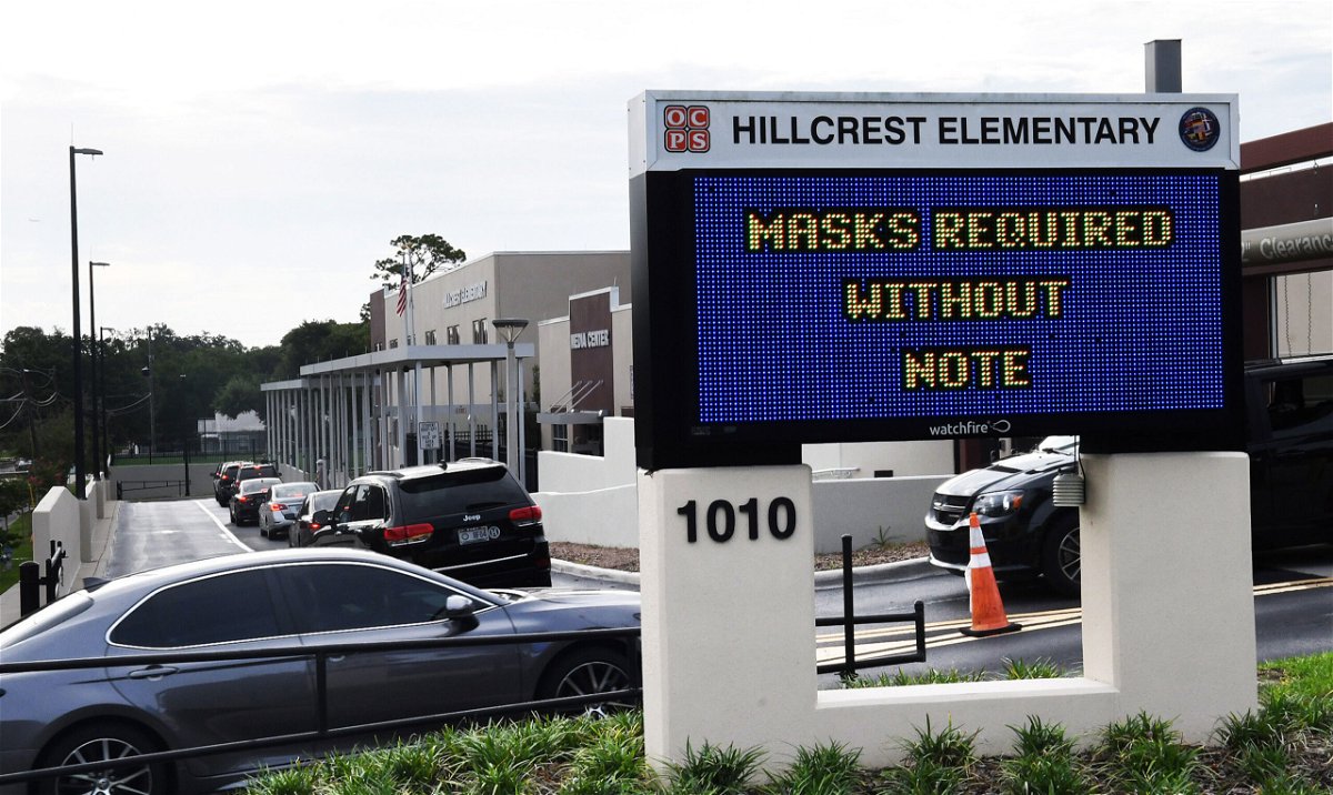<i>Paul Hennessy/SOPA Images/LightRocket/Getty Images</i><br/>A sign outside Hillcrest Elementary School in Orlando