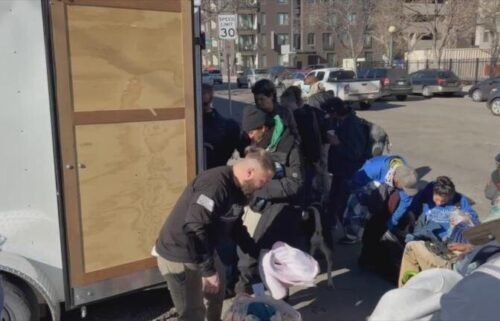 Andrew Canales' Homeless Outreach Team hands out warm weather essentials to people experiencing homelessness in Denver