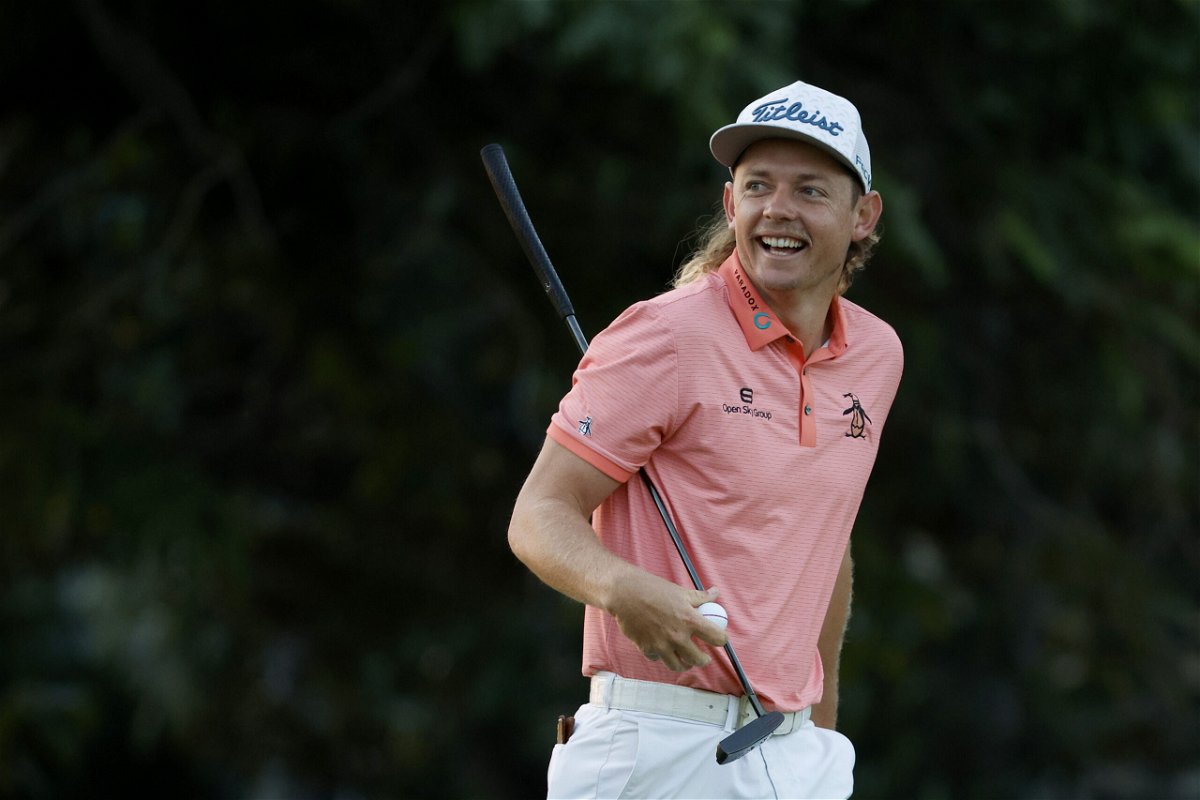 <i>Cliff Hawkins/Getty Images</i><br/>Cameron Smith smiles on the tenth green during the Pro-Am Tournament prior to the start of the Sony Open in Hawaii at Waialae Country Club on January 12.
