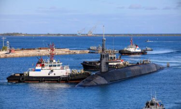 The US Navy ballistic missile submarine USS Nevada arrived at Naval Base Guam on Saturday.