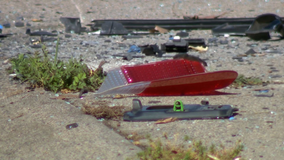 <i>KCRA</i><br/>Debris lies on the ground at the scene of one of the explosions.