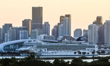 A docked Norwegian Gem cruise ship is seen at the Port of Miami in 2021.