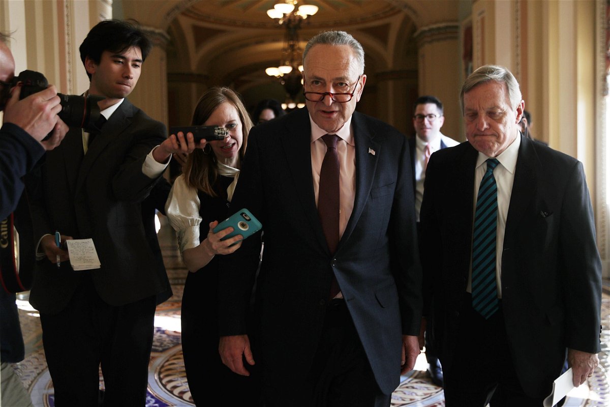 <i>Alex Wong/Getty Images</i><br/>Senate Majority Leader Chuck Schumer signaled he plans to move swiftly toward a confirmation vote once a nomination is made.