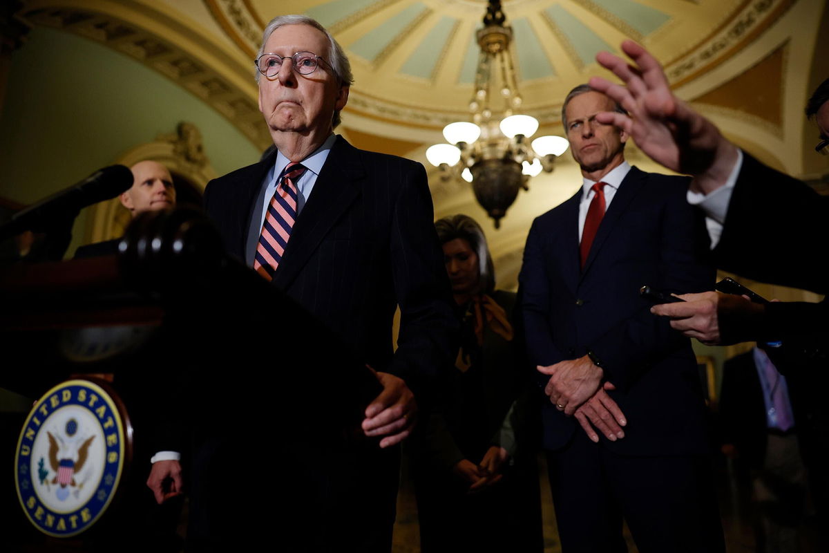 <i>Chip Somodevilla/Getty Images</i><br/>Senate Minority Leader Mitch McConnell (R-KY) made clear that the deadly events on January 6