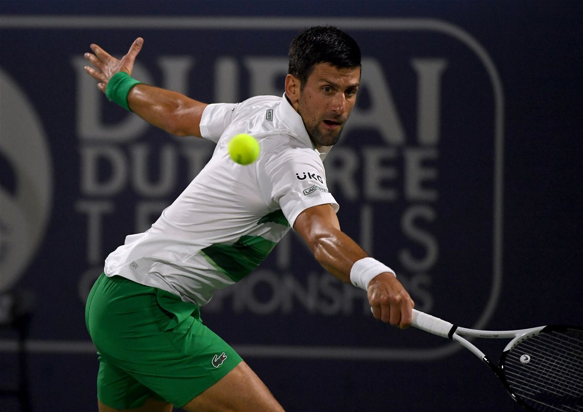 <i>Martin Dokoupil/Getty Images</i><br/>Novak Djokovic returned to the court at the Dubai Duty Free Tennis tournament in Dubai in February.