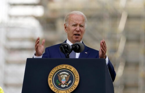 President Joe Biden speaks at the National Peace Officers' Memorial Service on the West Front of the Capitol in Washington