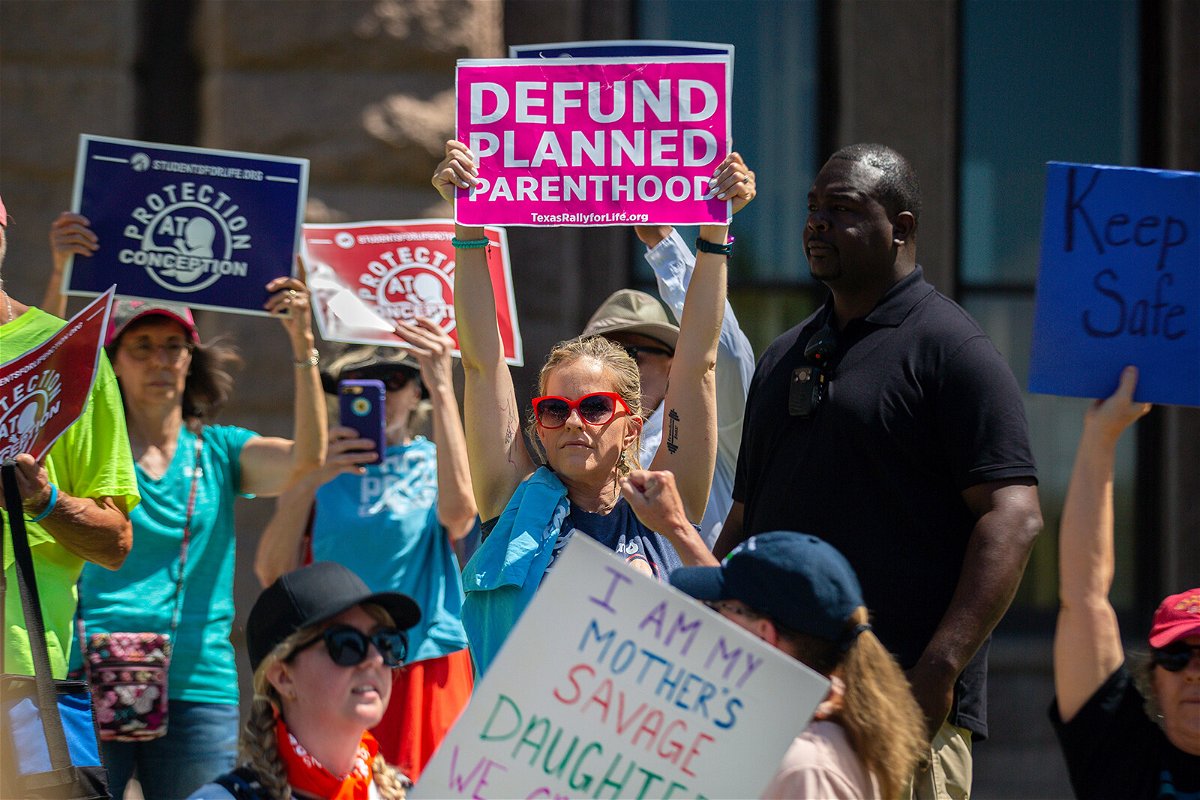 <i>Montinique Monroe/Getty Images</i><br/>Anti-abortion protesters attend a rally for  reproductive rights at the Texas Capitol on May 14