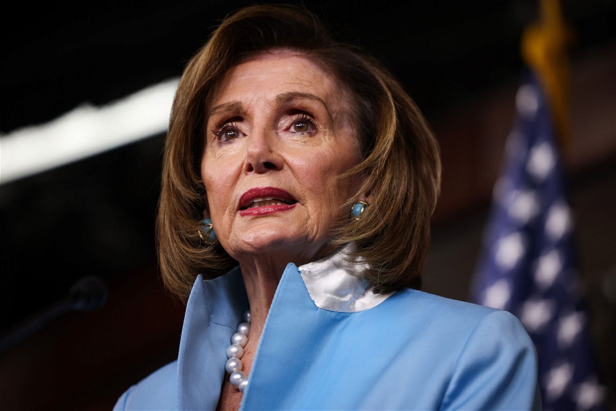 <i>Anna Moneymaker/Getty Images</i><br/>House Speaker Nancy Pelosi (D-CA) speaks at her weekly news conference at the Capitol building on August 6