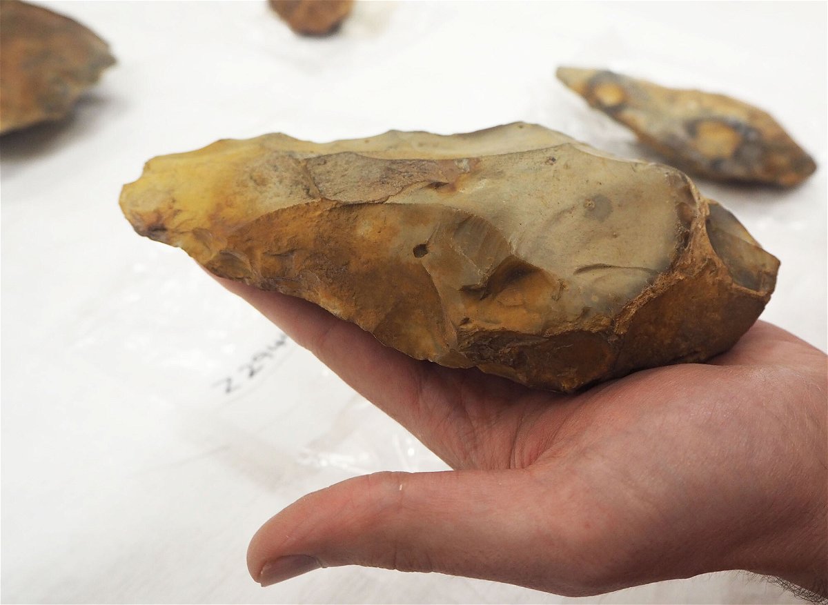 <i>University of Cambridge</i><br/>A hand axe discovered in Kent in southeast England was made by early humans more than half a million years ago.