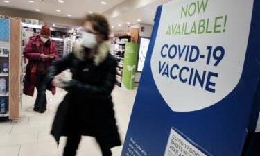 A pharmacy in Grand Central Terminal advertises the COVID-19 vaccine on December 9