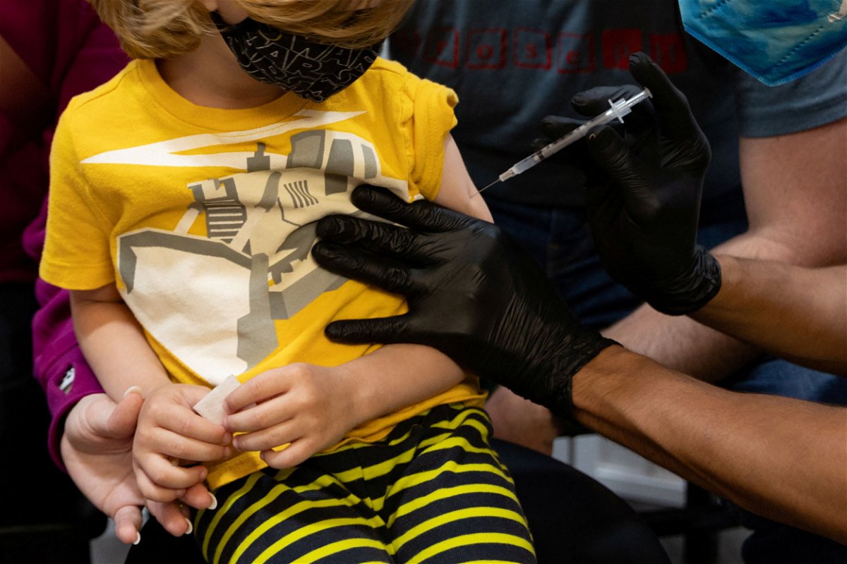 <i>Hannah Beier/Reuters</i><br/>A 4-year-old receives a Covid-19 vaccine for children under 5 years old at Skippack Pharmacy in Schwenksville