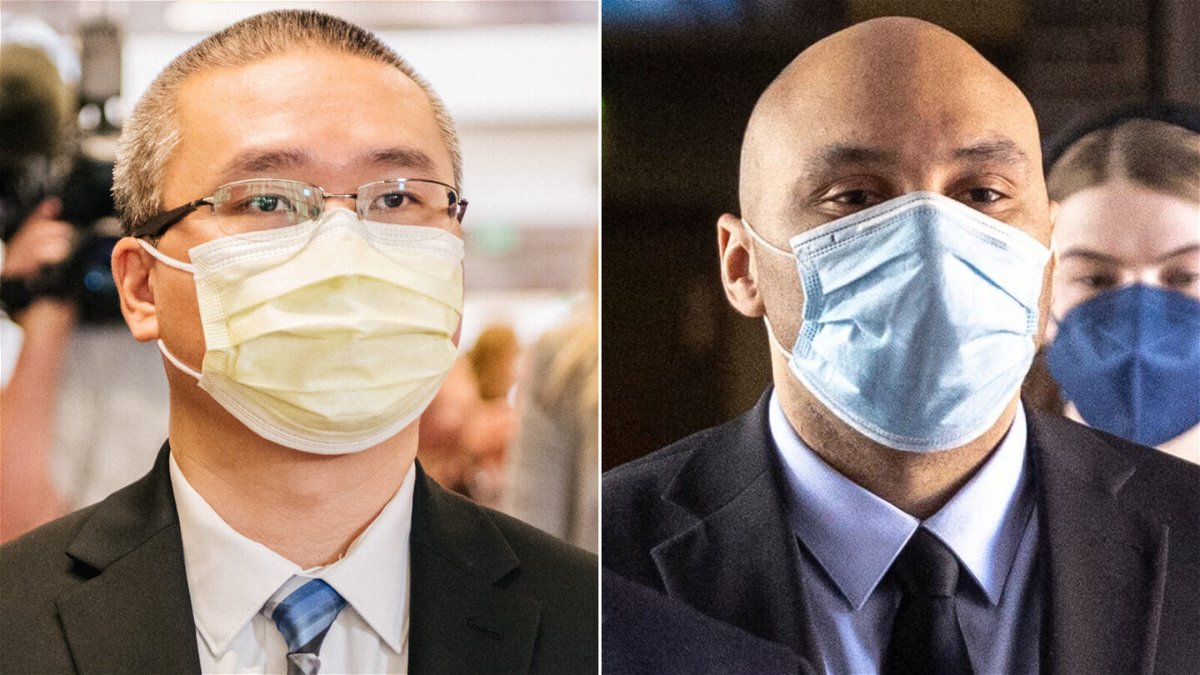 <i>Getty Images</i><br/>J. Alexander Kueng (R) and Tou Thao (L) were each convicted in February of violating Floyd's civil rights and of failing to intervene to stop their colleague Derek Chauvin during the restraint.